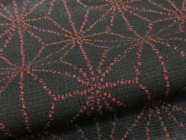 平和屋着物＊夏物　紗紬　麻の葉文　正絹　逸品　CABJ4090xi