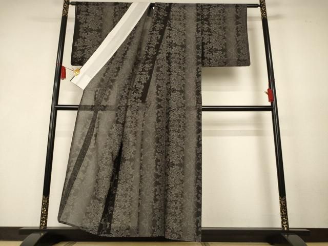 平和屋着物＊夏物　本場大島紬　夏大島　花間道　正絹　逸品　AABK2635jd