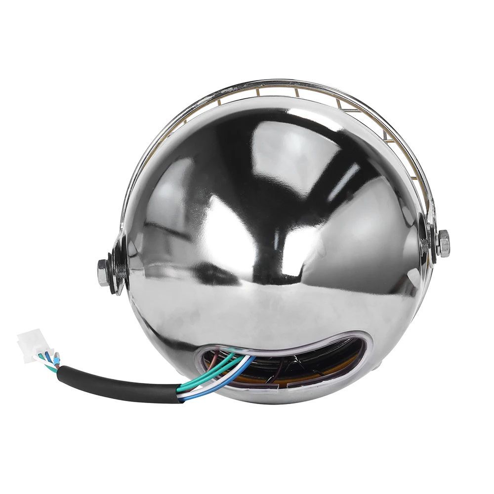 6.5'' FRONT MOTORCYCLE ROUND HEADLIGHT WITH MESH GRILL GUARD LAMP COVER PROTECTOR CAFE RACER CRUISER RETRO HEADLAMP 6.5'' FRONT MOTORCYCLE ROUND HEADLIGHT WITH MESH GRILL GUARD LAMP COVER PROTECTOR CAFE RACER CRUISER RETRO HEADLAMP