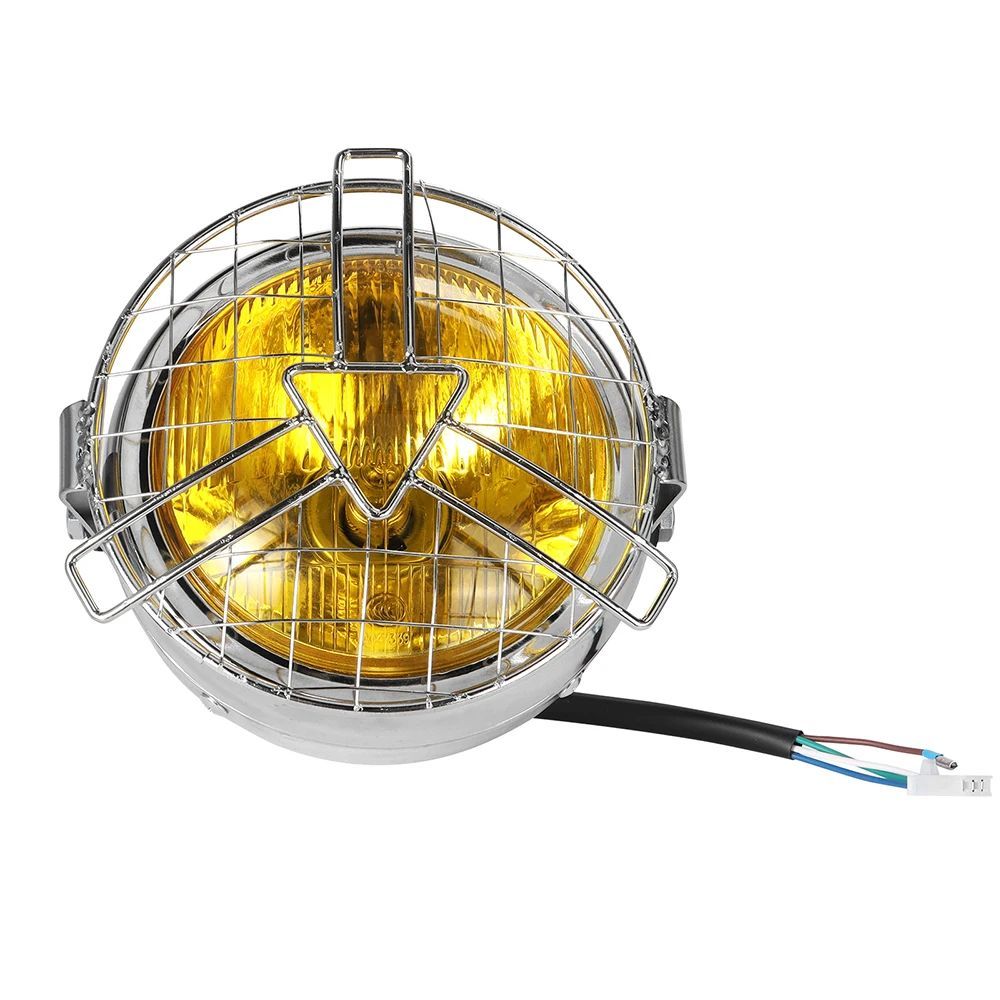 6.5'' FRONT MOTORCYCLE ROUND HEADLIGHT WITH MESH GRILL GUARD LAMP COVER PROTECTOR CAFE RACER CRUISER RETRO HEADLAMP 6.5'' FRONT MOTORCYCLE ROUND HEADLIGHT WITH MESH GRILL GUARD LAMP COVER PROTECTOR CAFE RACER CRUISER RETRO HEADLAMP