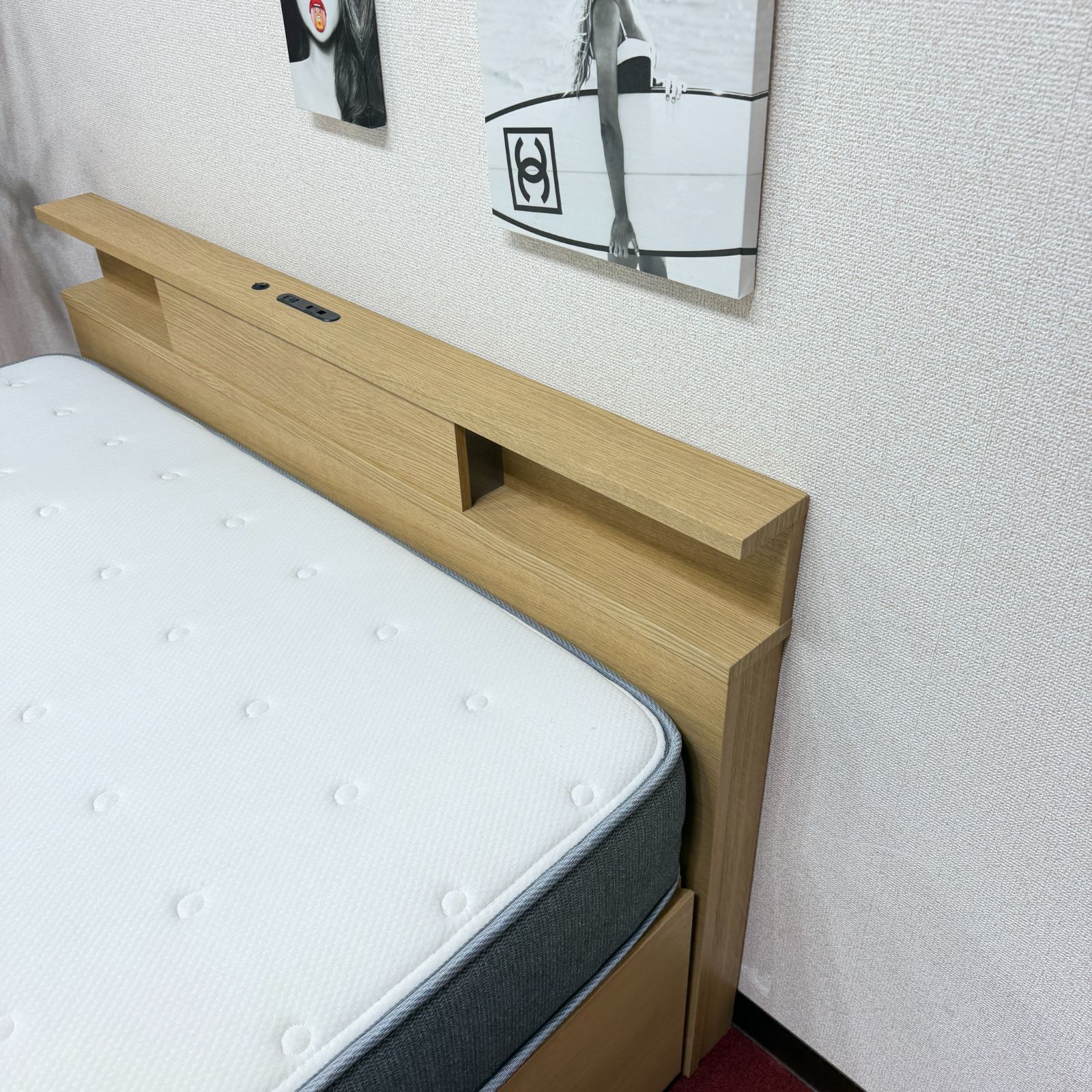 東京23区送料無料　超美品ニトリダブルベッド　コンセント/照明有　リンサークリーナ洗浄済み　東京23区以外は送料別になります