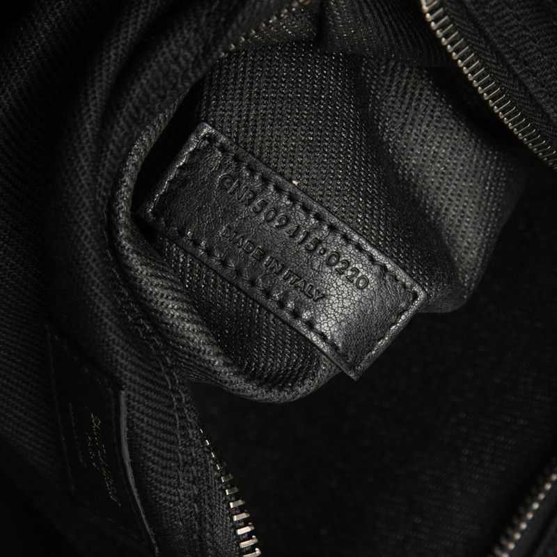 サンローラン RIVE GAUCHE リヴ ゴーシュ ロゴプリント トートバッグ GNR509415 ブラック キャンバス レザー レディース SAINT LAURENT【1-0274967】