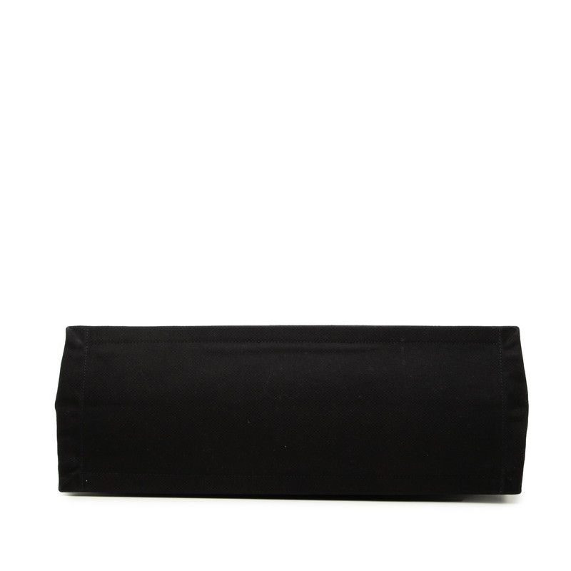 サンローラン RIVE GAUCHE リヴ ゴーシュ ロゴプリント トートバッグ GNR509415 ブラック キャンバス レザー レディース SAINT LAURENT【1-0274967】