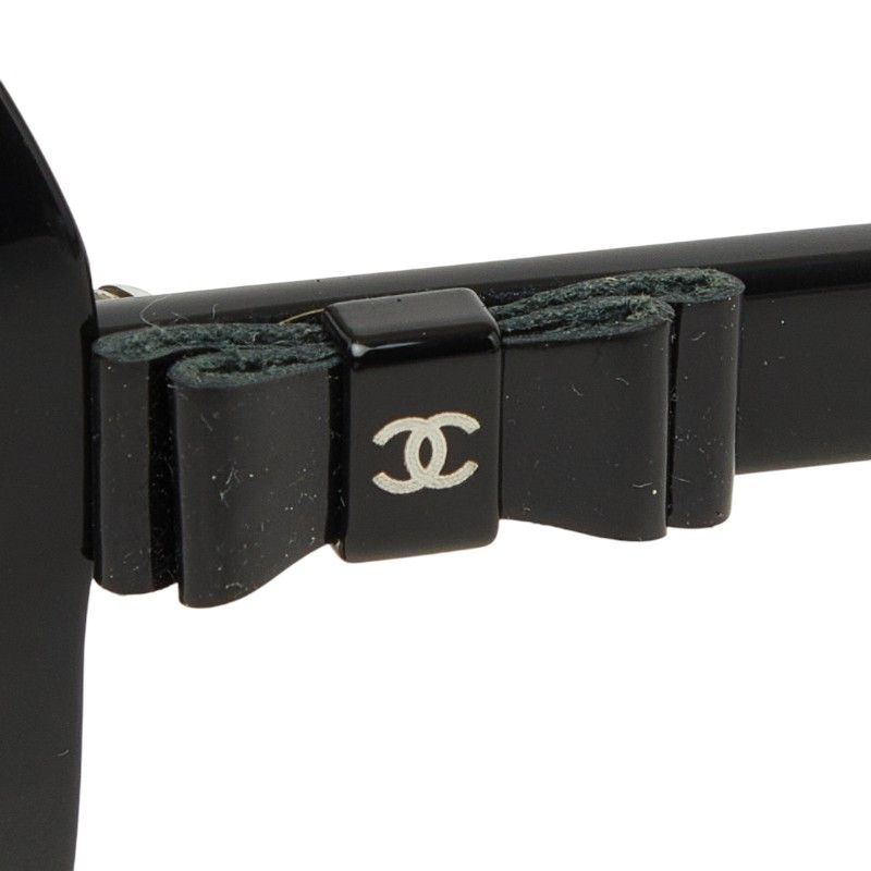 シャネル ココマーク リボン モチーフ サングラス ブラック プラスチック レディース CHANEL【1-0276411】