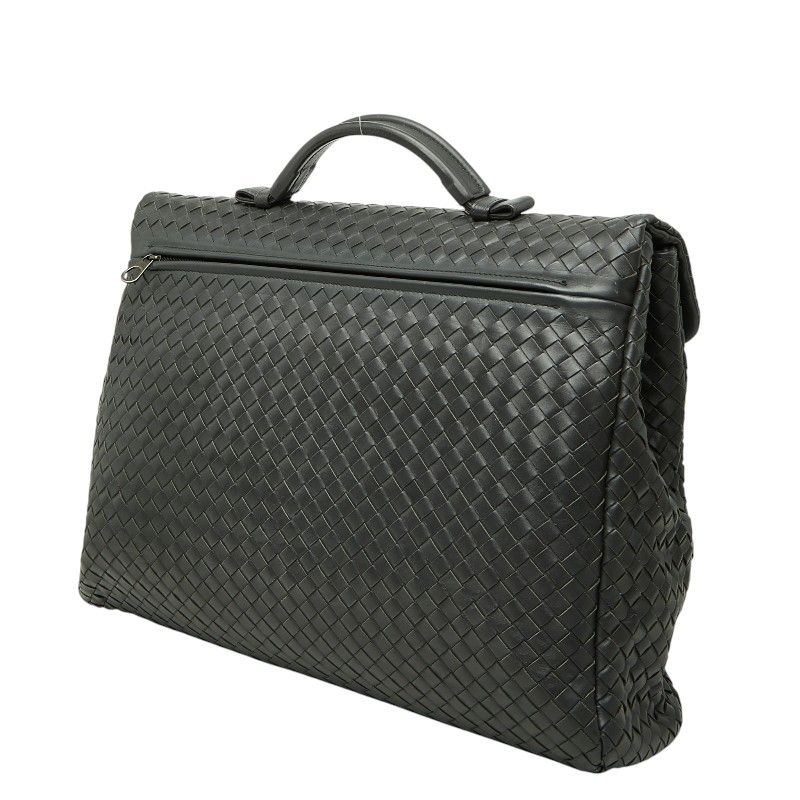 ボッテガヴェネタ イントレチャート ビジネスバッグ ブリーフケース グレー レザー メンズ BOTTEGAVENETA【228-77042】