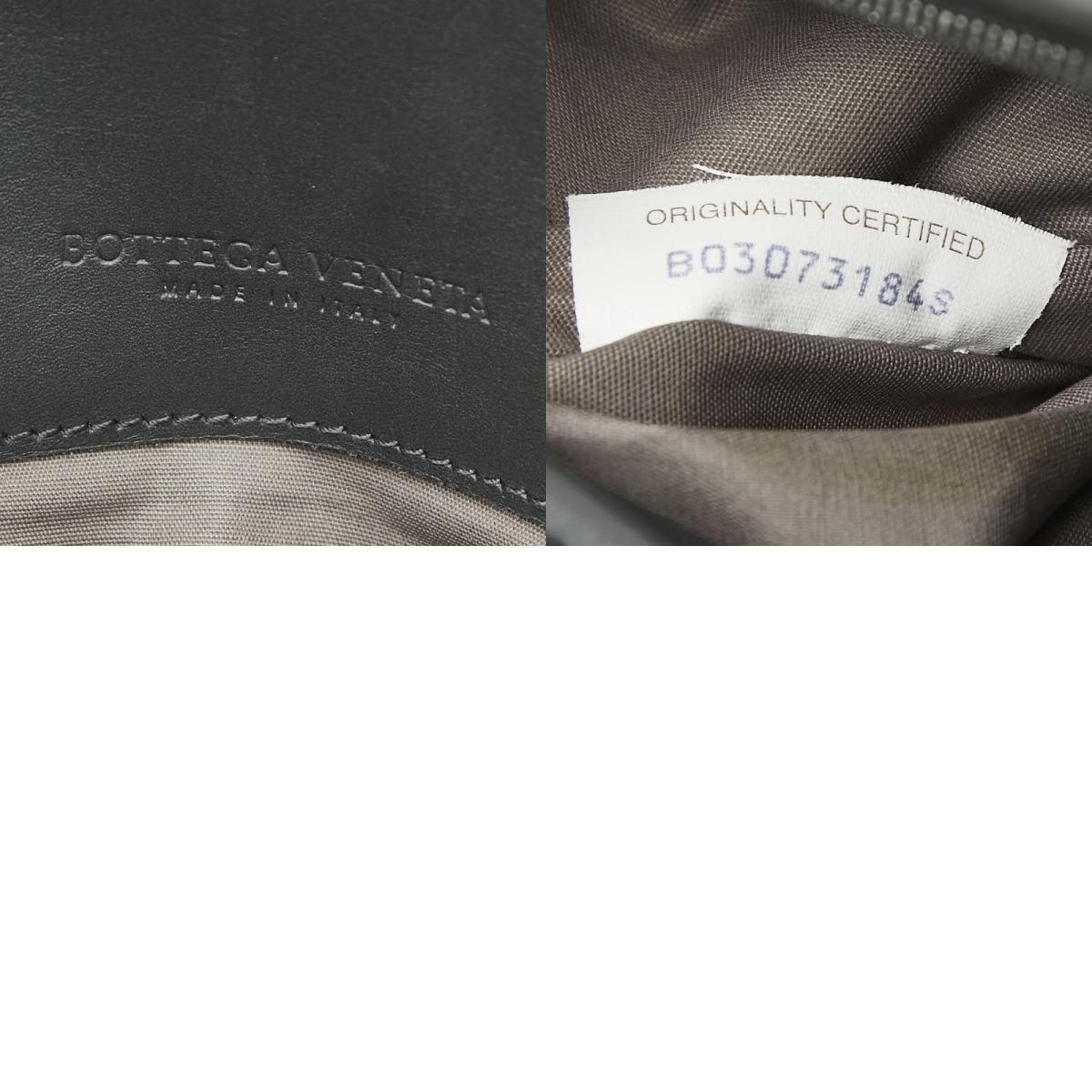 ボッテガヴェネタ イントレチャート ビジネスバッグ ブリーフケース グレー レザー メンズ BOTTEGAVENETA【228-77042】