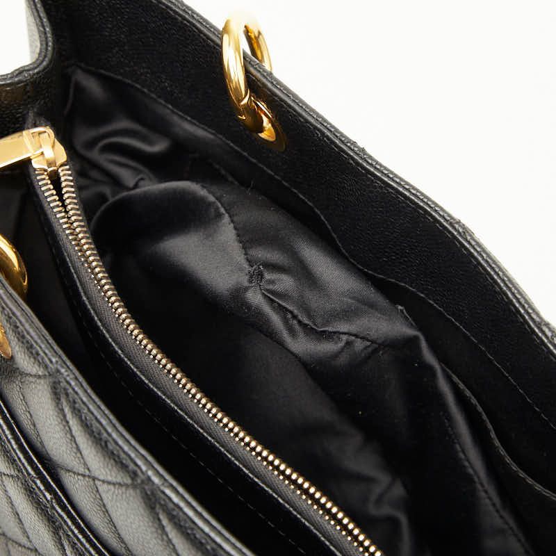 シャネル ココマーク マトラッセ GST チェーン トートバッグ ショルダーバッグ ブラック キャビアスキン レディース CHANEL【230-77166】