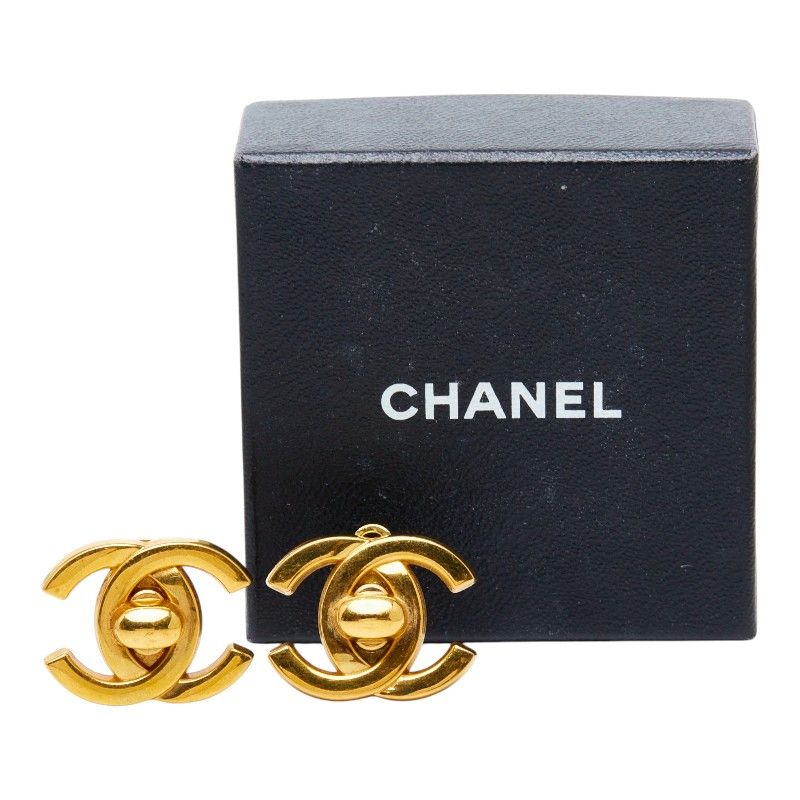 シャネル ココマーク ヴィンテージ イヤリング 96A刻印 ゴールド メッキ レディース CHANEL【230-77177】