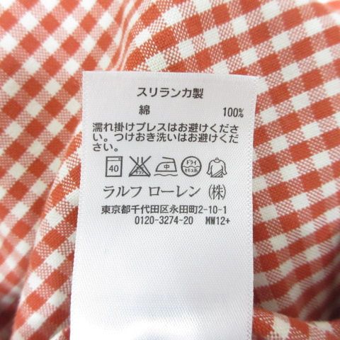 ラルフローレン RALPH LAUREN ギンガムチェック柄 長袖 ボタンダウン シャツ M 赤 レッド ポニー刺繍 正規品 ラルフローレン RALPH LAUREN ギンガムチェック柄 長袖 ボタンダウン シャツ M 赤 レッド ポニー刺繍 正規品