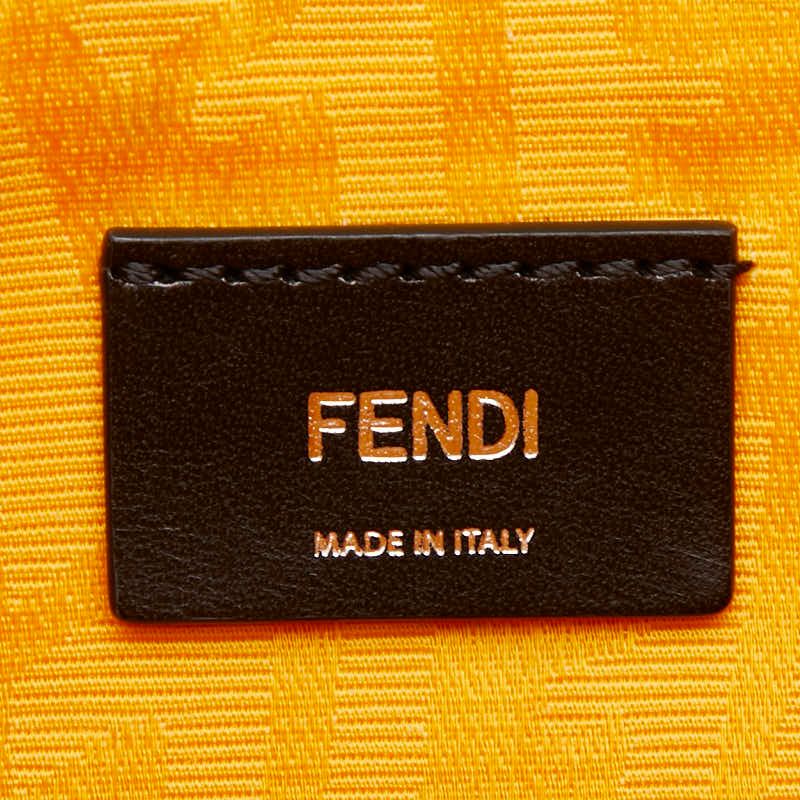 フェンディ ビッグロゴ フィッシュアイ トートバッグ ショルダーバッグ 2WAY 7VA390 ブラック ホワイト PVC レザー レディース FENDI【228-77365】