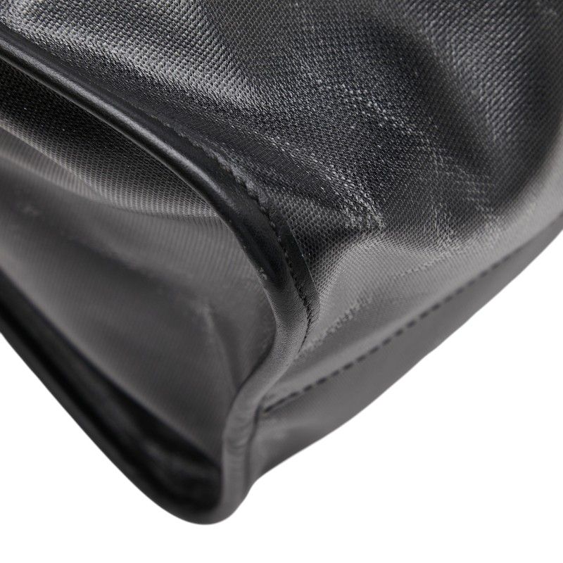 フェンディ ビッグロゴ フィッシュアイ トートバッグ ショルダーバッグ 2WAY 7VA390 ブラック ホワイト PVC レザー レディース FENDI【228-77365】