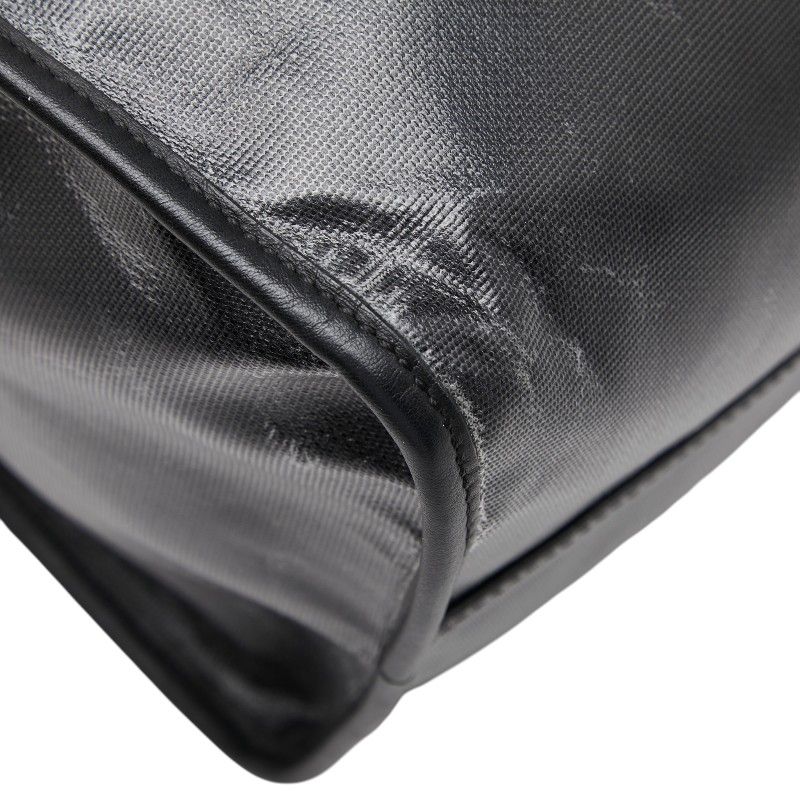 フェンディ ビッグロゴ フィッシュアイ トートバッグ ショルダーバッグ 2WAY 7VA390 ブラック ホワイト PVC レザー レディース FENDI【228-77365】