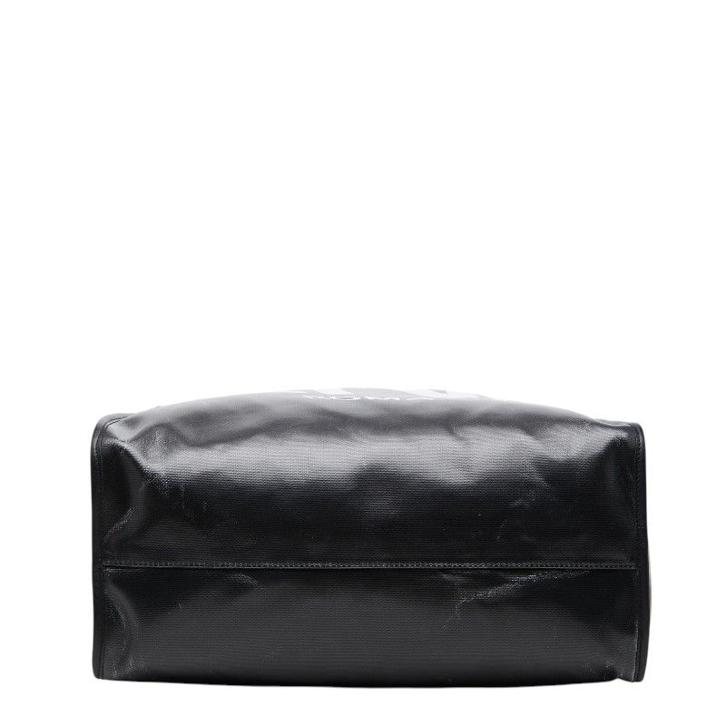 フェンディ ビッグロゴ フィッシュアイ トートバッグ ショルダーバッグ 2WAY 7VA390 ブラック ホワイト PVC レザー レディース FENDI【228-77365】
