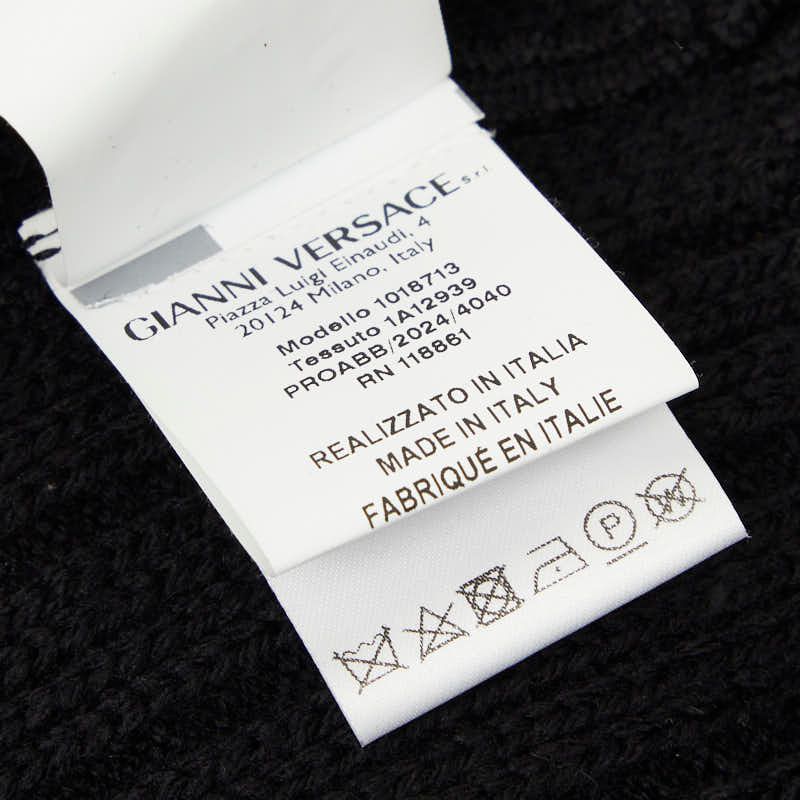 ヴェルサーチェ メデューサ ケーブル ニット パーカー プルオーバー サイズ50 ブラック ウール コットン メンズ VERSACE【1-0277812】 ヴェルサーチェ メデューサ ケーブル ニット パーカー プルオーバー サイズ50 ブラック ウール コットン メンズ VERSACE【1-0277812】