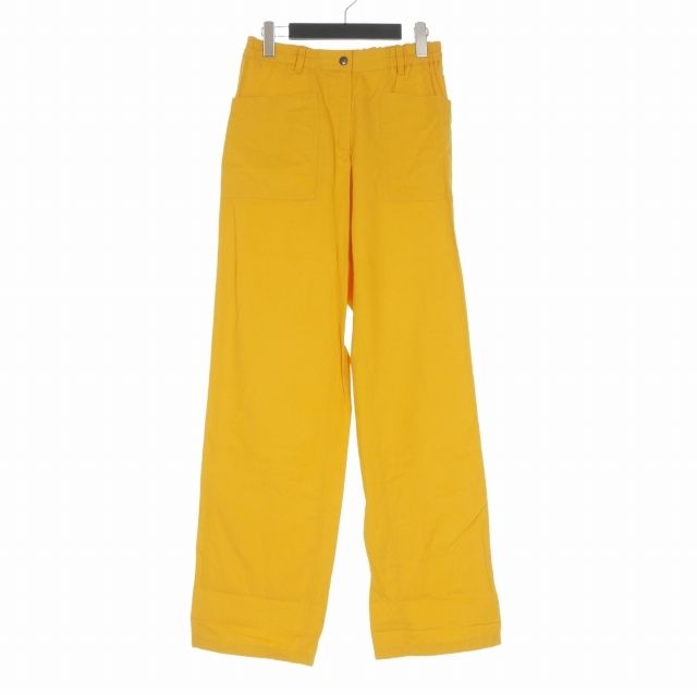 ドリスヴァンノッテン DRIES VAN NOTEN ドローストリングワイドイージーパンツ ワークパンツ 36 イエロー 黄
