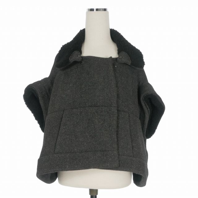 マルニ MARNI 10AW ドルマンスリーブ クロップド丈 ポンチョ 40 ブラック 黒 GIMAI09N00TW351 国内正規
