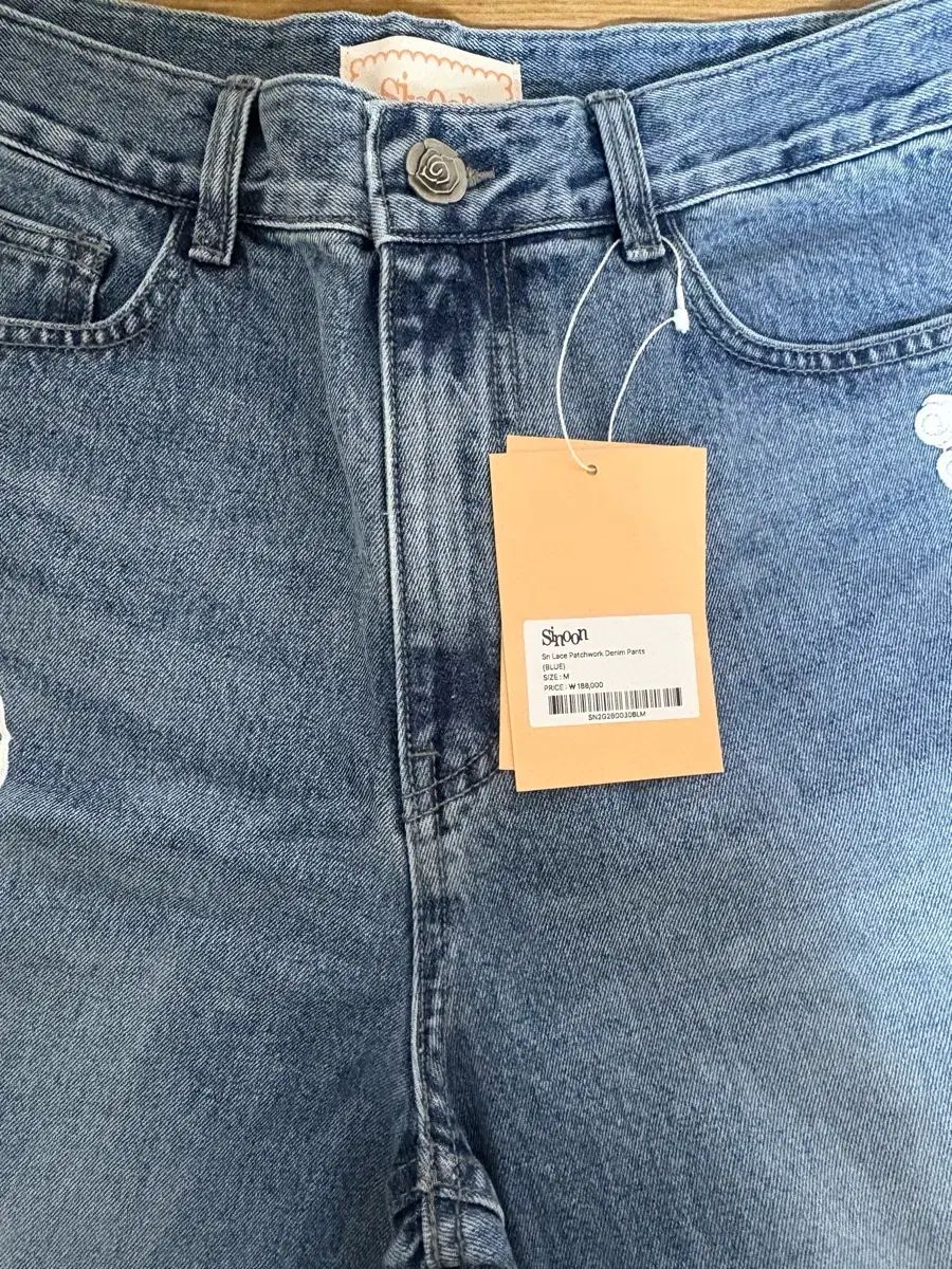 (新品) SINOON シヌーン エクスクルーシブ レース パッチワーク デニム Mサイズ