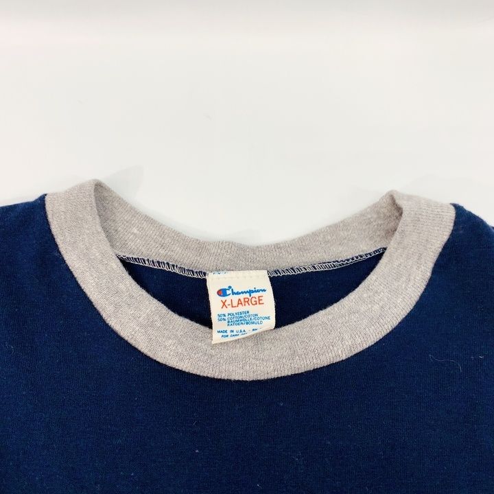 80s USA製 champion sonoma state チャンピオン ソノマ・ステート 半袖 カレッジ Tシャツ リンガーTシャツ ヴィンテージ トリコタグ ネイビー グレー XL メンズ _201 80s USA製 champion sonoma state チャンピオン ソノマ・ステート 半袖 カレッジ Tシャツ リンガーTシャツ ヴィンテージ トリコタグ ネイビー グレー XL メンズ _201