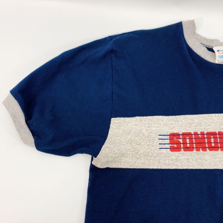 80s USA製 champion sonoma state チャンピオン ソノマ・ステート 半袖 カレッジ Tシャツ リンガーTシャツ ヴィンテージ トリコタグ ネイビー グレー XL メンズ _201 80s USA製 champion sonoma state チャンピオン ソノマ・ステート 半袖 カレッジ Tシャツ リンガーTシャツ ヴィンテージ トリコタグ ネイビー グレー XL メンズ _201