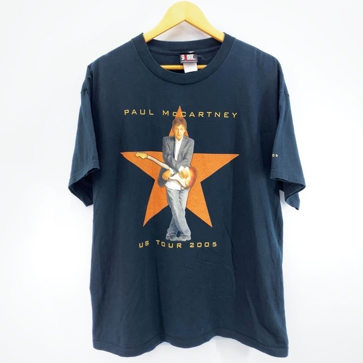 00s Paul McCartney giant ポールマッカートニー 2005 US Tour Tシャツ ブラック ヴィンテージ Y2K ビートルズ バンド XL メンズ _201