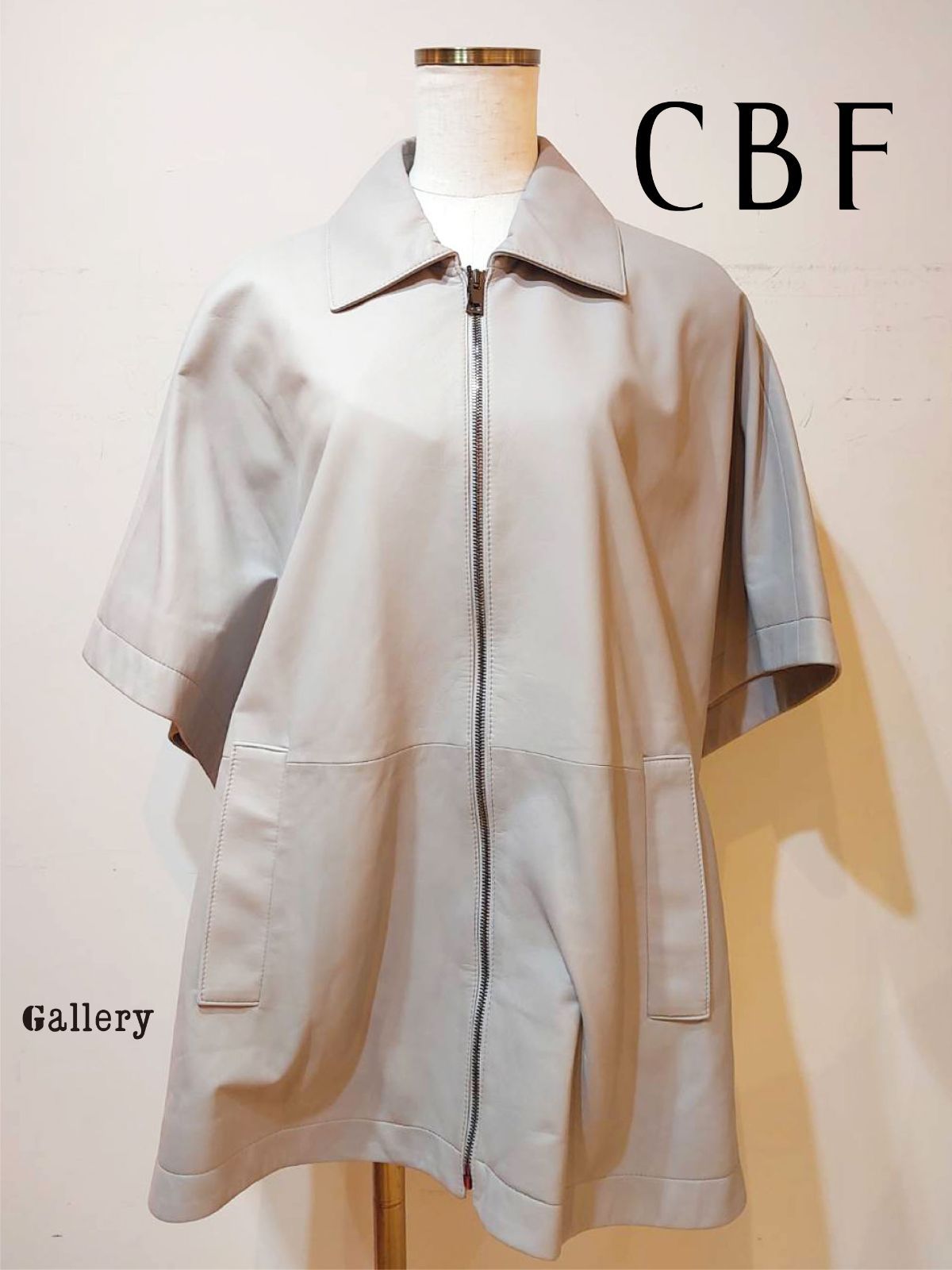 【未使用・新品】【公式正規取扱い】CBF(シービーエフ) レザーシャツ ラム革 ポンチョ レザーポンチョ