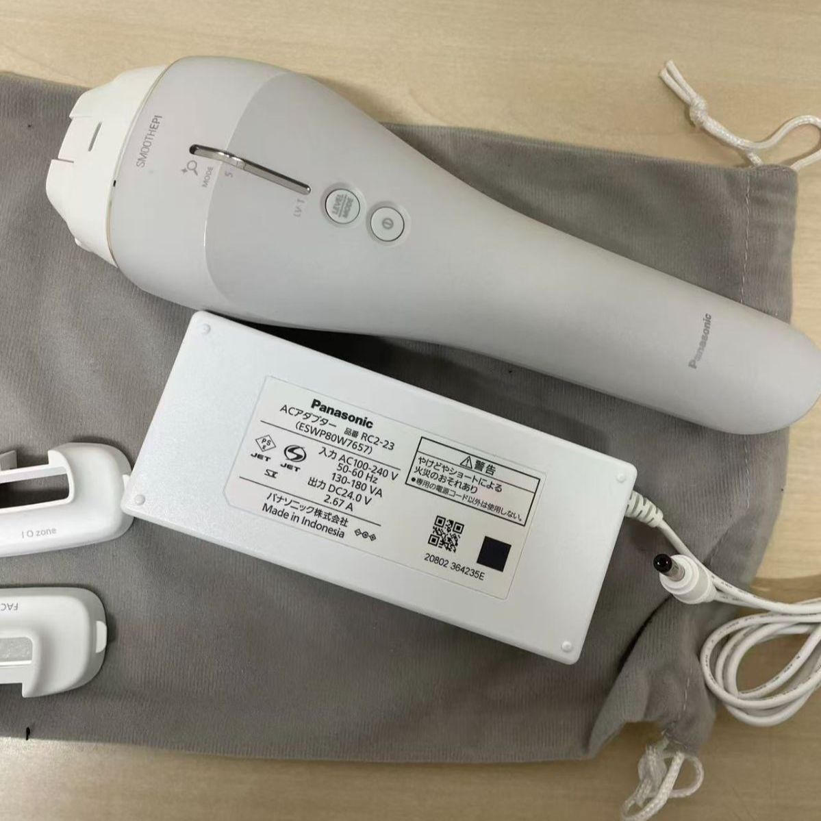 中古】Panasonic 光美容器 脱毛器 スムースエピ ES-WP9A-H 動作確認