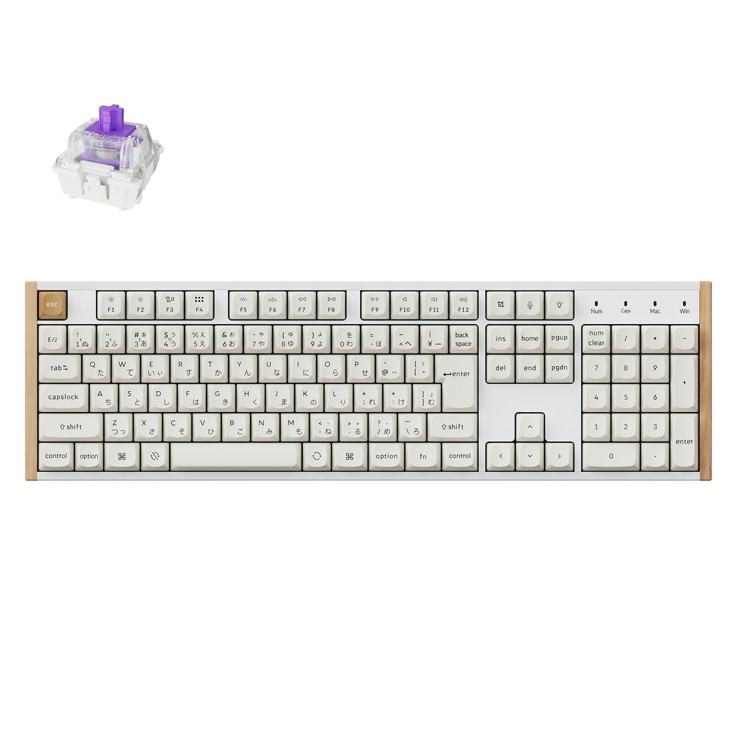 【国内正規品】Keychron K10 HE ホール効果ワイヤレスキーボード JISレイアウト 磁気スイッチ/ホットスワップ対応/可変作動点/ラピッドトリガー/アルミ+木枠設計/フルサイズカスタムRGB/Mac・Windows・Linux対応 ホワイト
