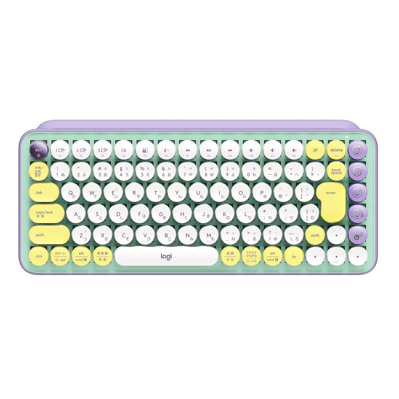 ロジクール POP KEYS K730PL メカニカル ワイヤレス キーボード パープル 日本語配列 メカニカルキーボード ワイヤレスキーボード bluetooth Logi Bolt Unifying非対応 windows mac chrome iPad i