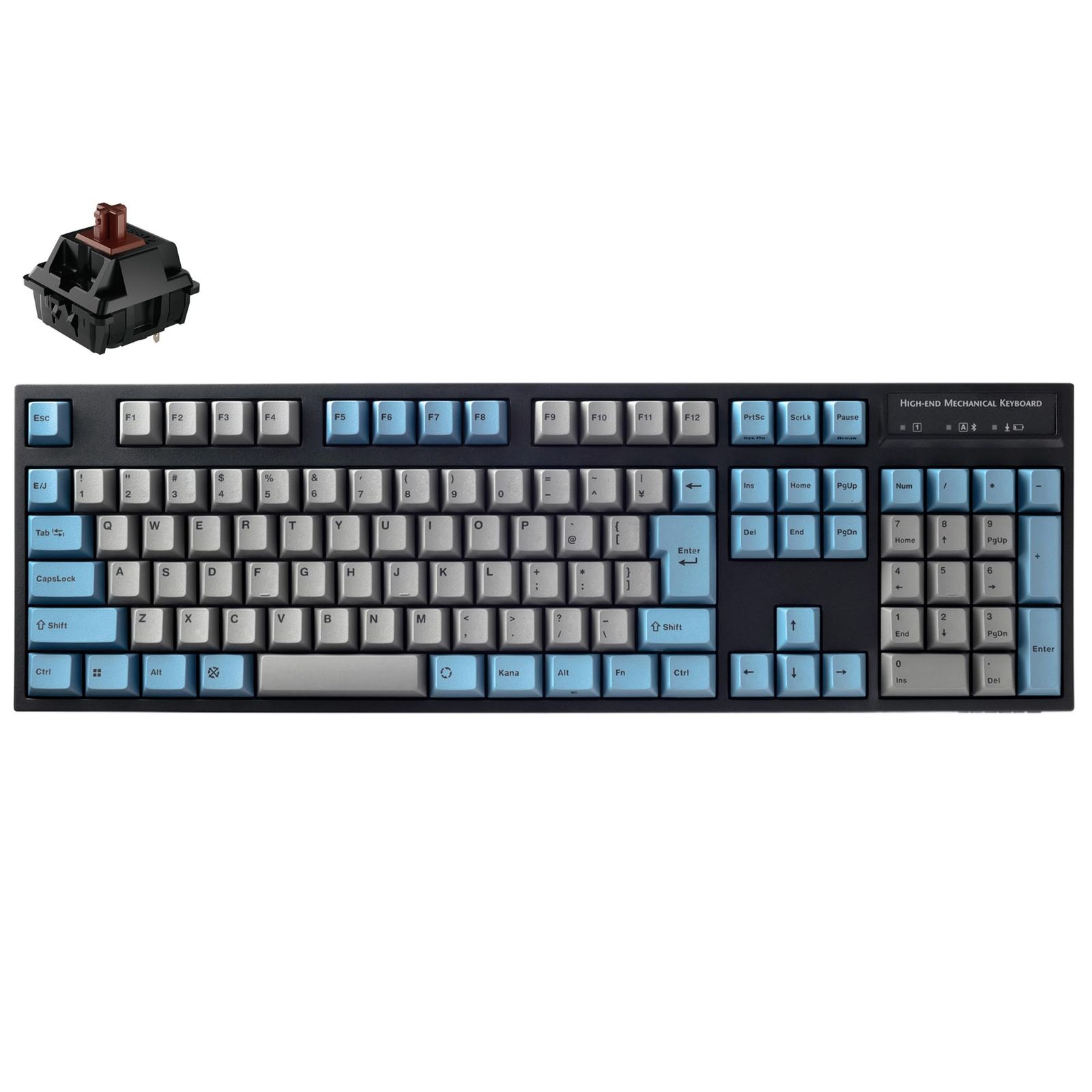 LEOPOLD FC900RBT GRAYBLUE Bluetoothキーボード USB-C接続可 日本語配列 かな無 フルサイズ 108キー キー スイッチホットスワップ対応 Windows/macOS 単4電池駆動 CHERRY MX2Aスイッチ (FC9