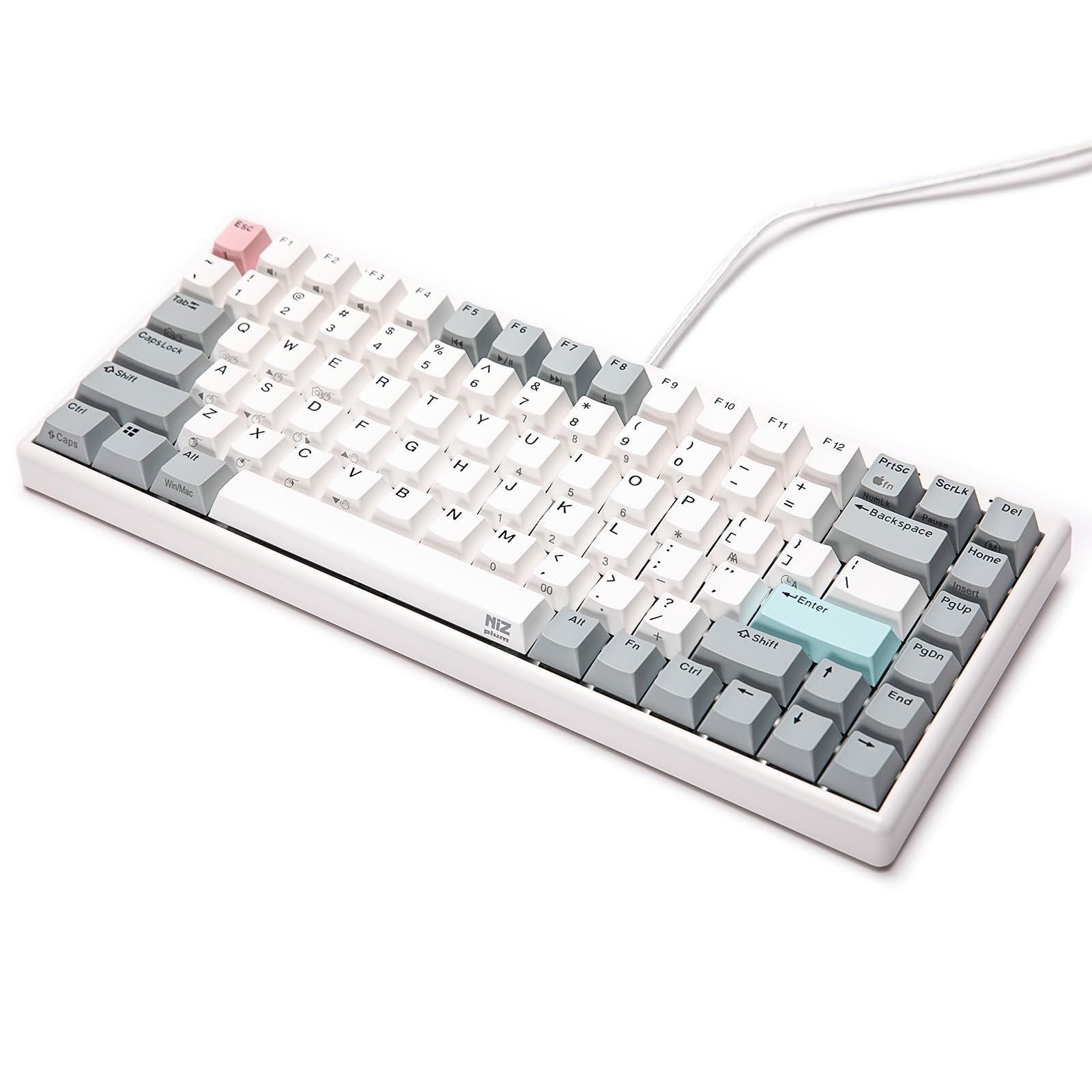 NiZキーボードMini84-1m USB Type-C有線接続(着脱式) WindowsとMac対応 Cherry MX軸 専用ソフトウェア付き キーボードカスタマイズ可能 プログラム1/2/3 静電容量無接点方式 静音 キー荷重35g 英語配列 FN組合わ
