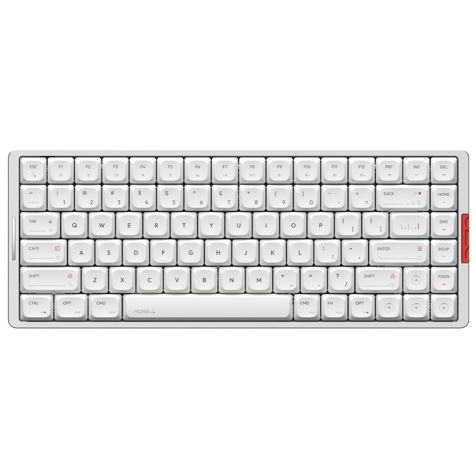 IQUNIX MQ80 ロープロファイルメカニカルキーボード 75%フルアルミニウムケース ワイヤレスキーボード 2.4Gレシーバー付き Bluetoothと有線接続 Mac/Windows用 (ムーンライトシルバー)