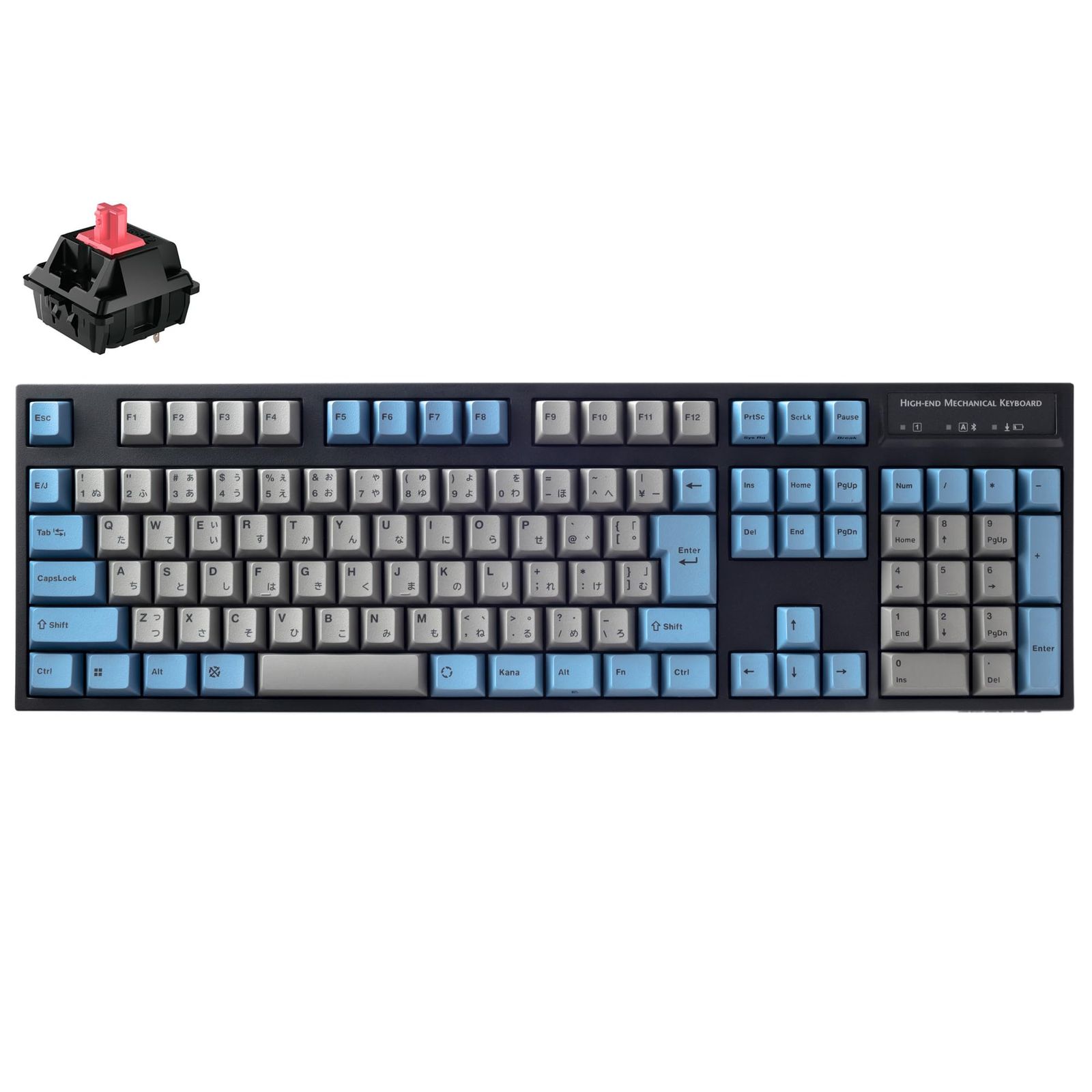 LEOPOLD FC900RBT GRAYBLUE Bluetoothキーボード USB-C接続可 日本語配列 かな有 フルサイズ 108キー キー スイッチホットスワップ対応 技適対応 Windows/macOS 単4電池駆動 CHERRY MX2Aスイッチ