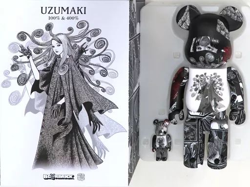 【中古】フィギュア BE＠RBRICK -ベアブリック- S’YTE ×Junji Ito UZUMAKI 100% ＆ 400% 「うずまき」