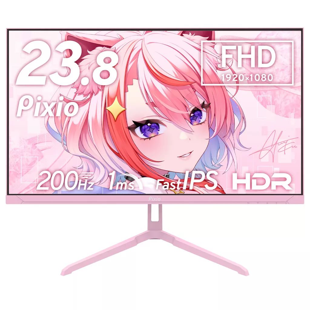 【中古】Windowsハード 23.8インチ ゲーミングモニター Pixio PX248 Wave (パステルピンク) [PX248WAVEK-O]