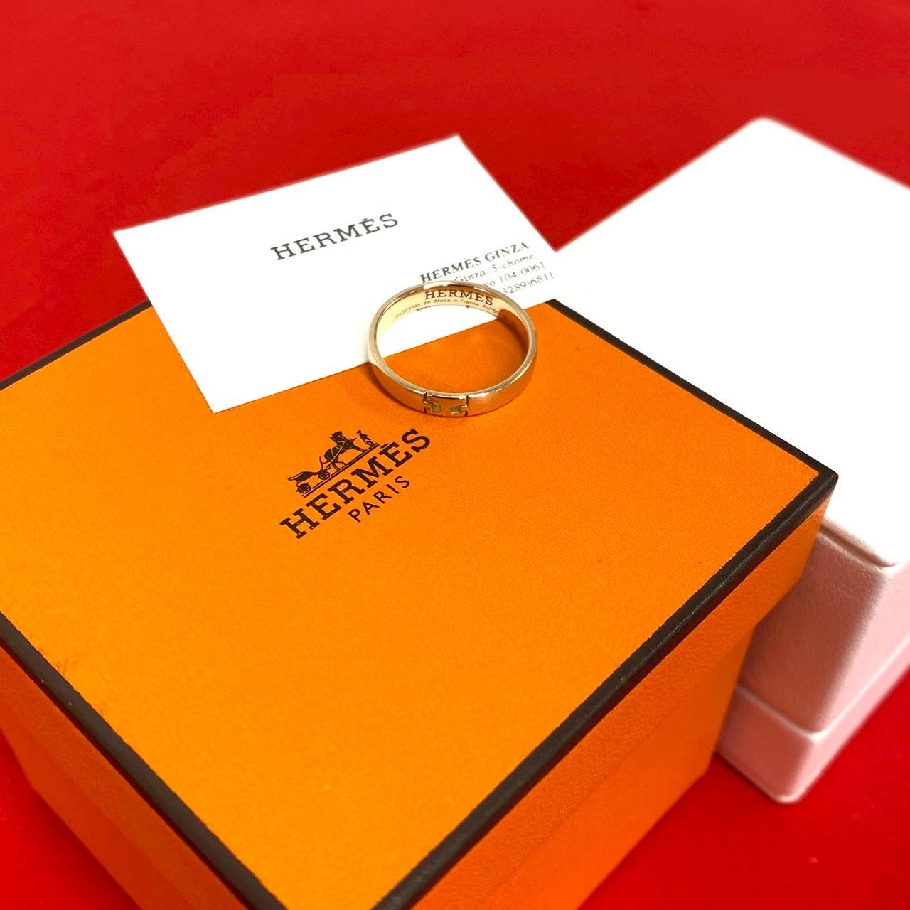 HERMES エルメス リング ゴールドカラー 箱付き 極 美品 箱付き HERMES エルメス エヴァー ヘラクレス リング K18