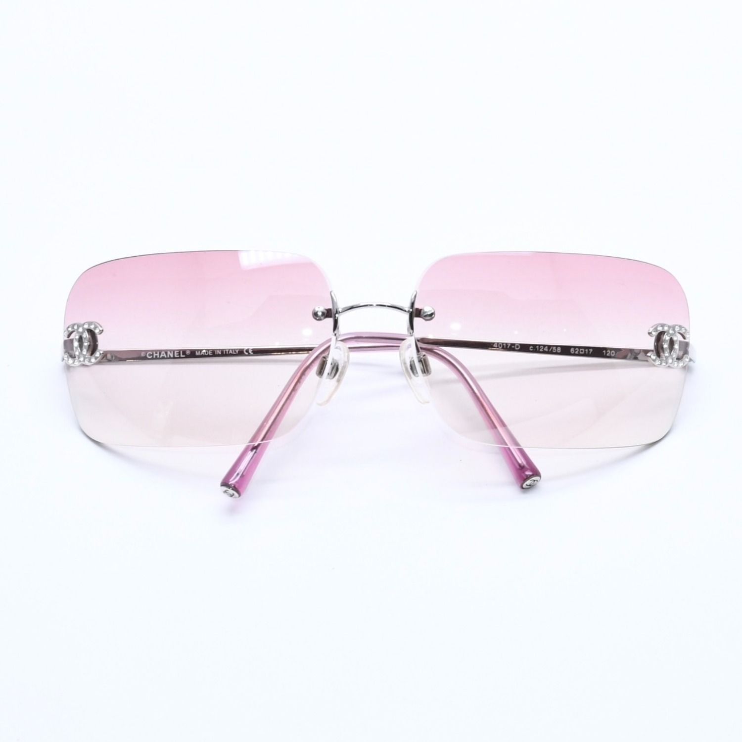 極美品 CHANEL シャネル リムレス サングラス アイウェア 4017-D c.124