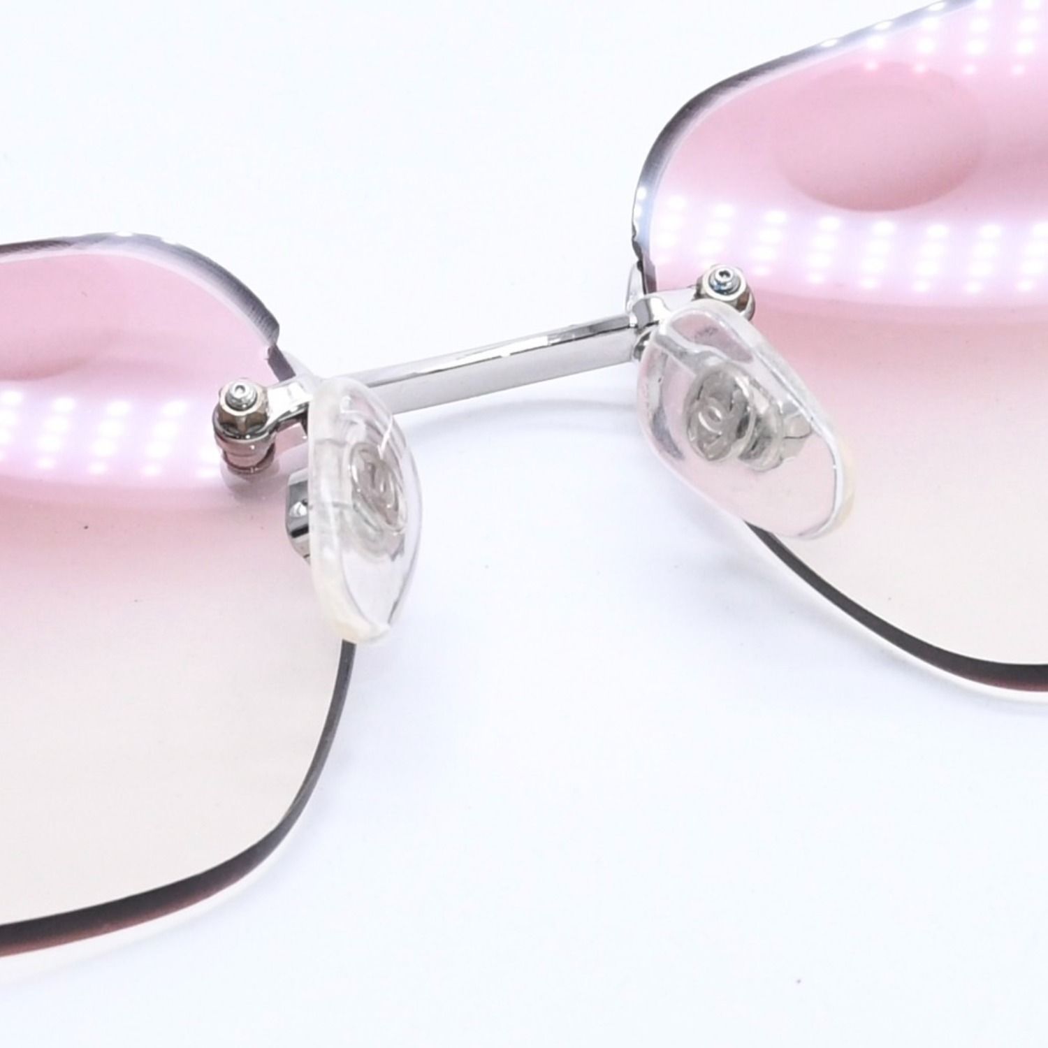 極美品 CHANEL シャネル リムレス サングラス アイウェア 4017-D c.124