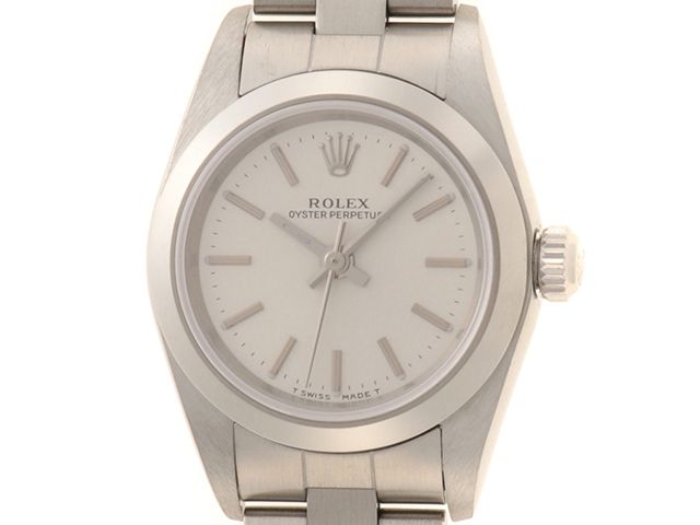 ROLEX ロレックス オイスター パーペチュアル24 76080 腕時計 ステンレススチール シルバー 自動巻き シルバー文字盤 レディース【中古】472