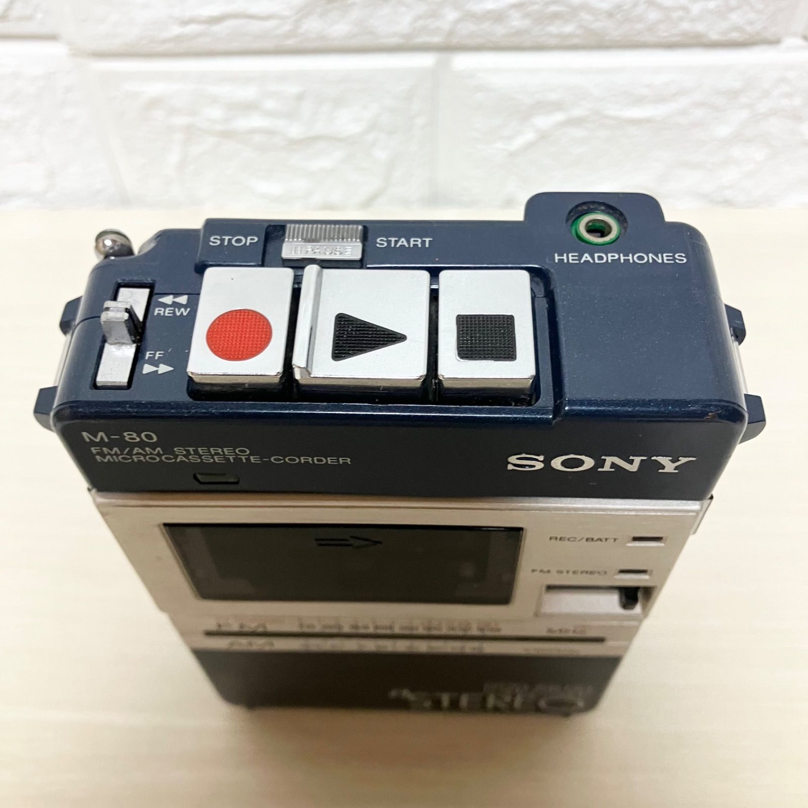 動作ラジオ◎SONY ステレオマイクロカセットコーダー M-80 本体ジャンク 希少 レア 昭和レトロ SONY M-80 FM/AMステレオ マイクロカセット