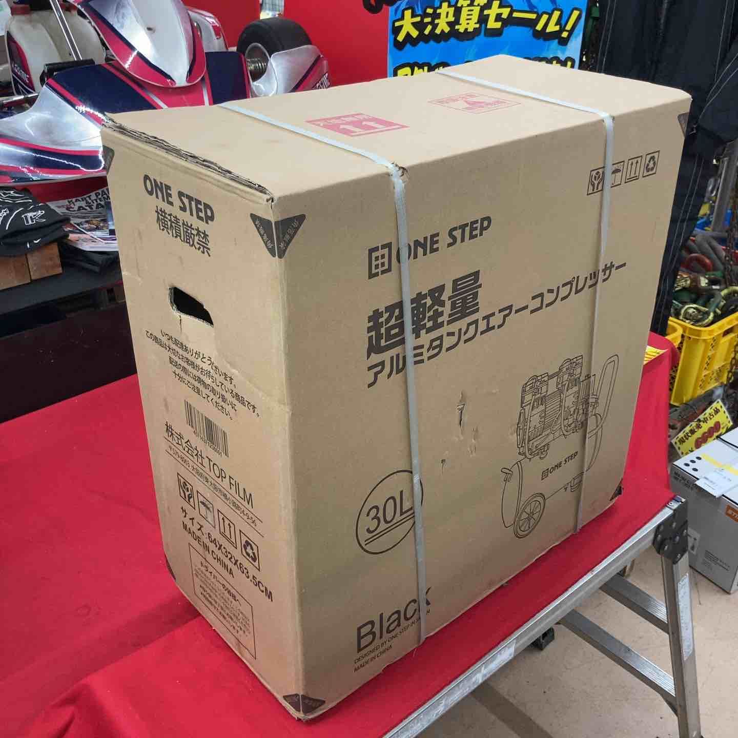 【未使用(店頭展示品)】◇TOP FIILM ONE STEP エアコンプレッサー 30L ブラック【東大和店】