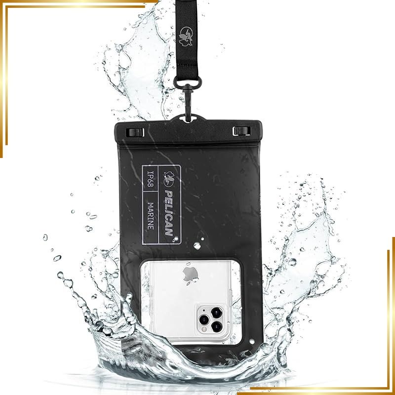 【新品】 【Pelican】 IP68 (防塵防水規格最高等級) ペリカン スマホ 防水ポーチ 防水ケース XLサイズ 1個 〔最大 7.0 インチ スマートフォン対応〕 Marine Waterproof Floating Pouch XL - Stealt