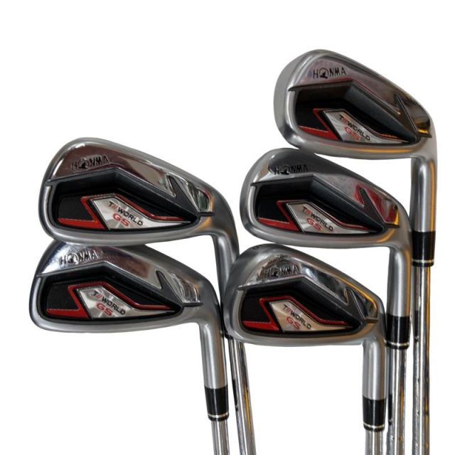 【中古】 本間ゴルフ TOUR WORLD GS 5S アイアンセット IR 純正特注シャフト (フレックスS) メンズ 男性用 右利き 右用 Cランク ゴルフクラブ