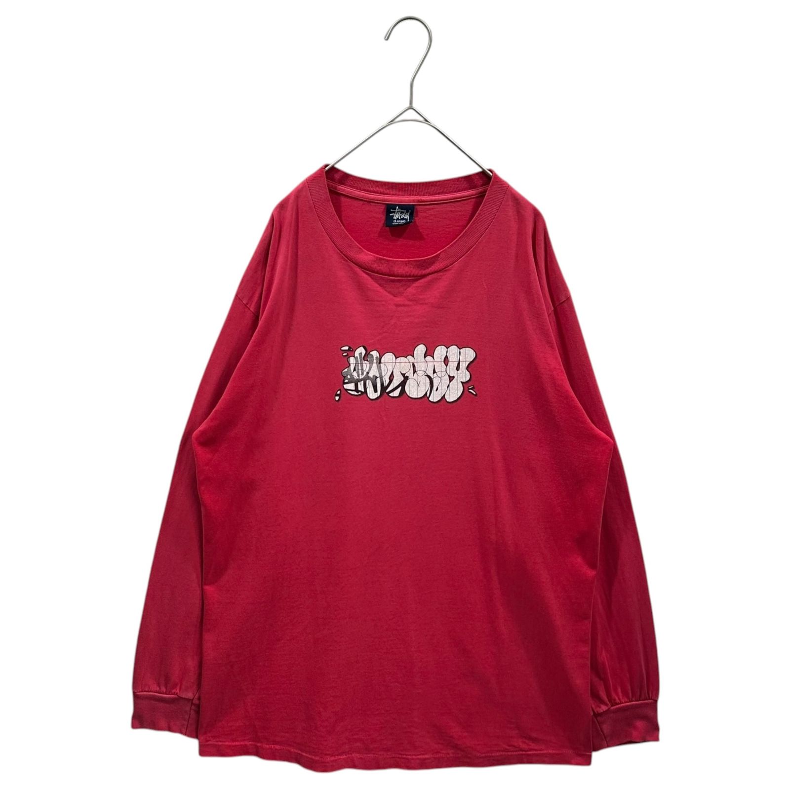 STUSSY(ステューシー) 1990's USA made Graphic L/S Tee グラフィック 長袖 Tシャツ L レッド 90年代 USA製