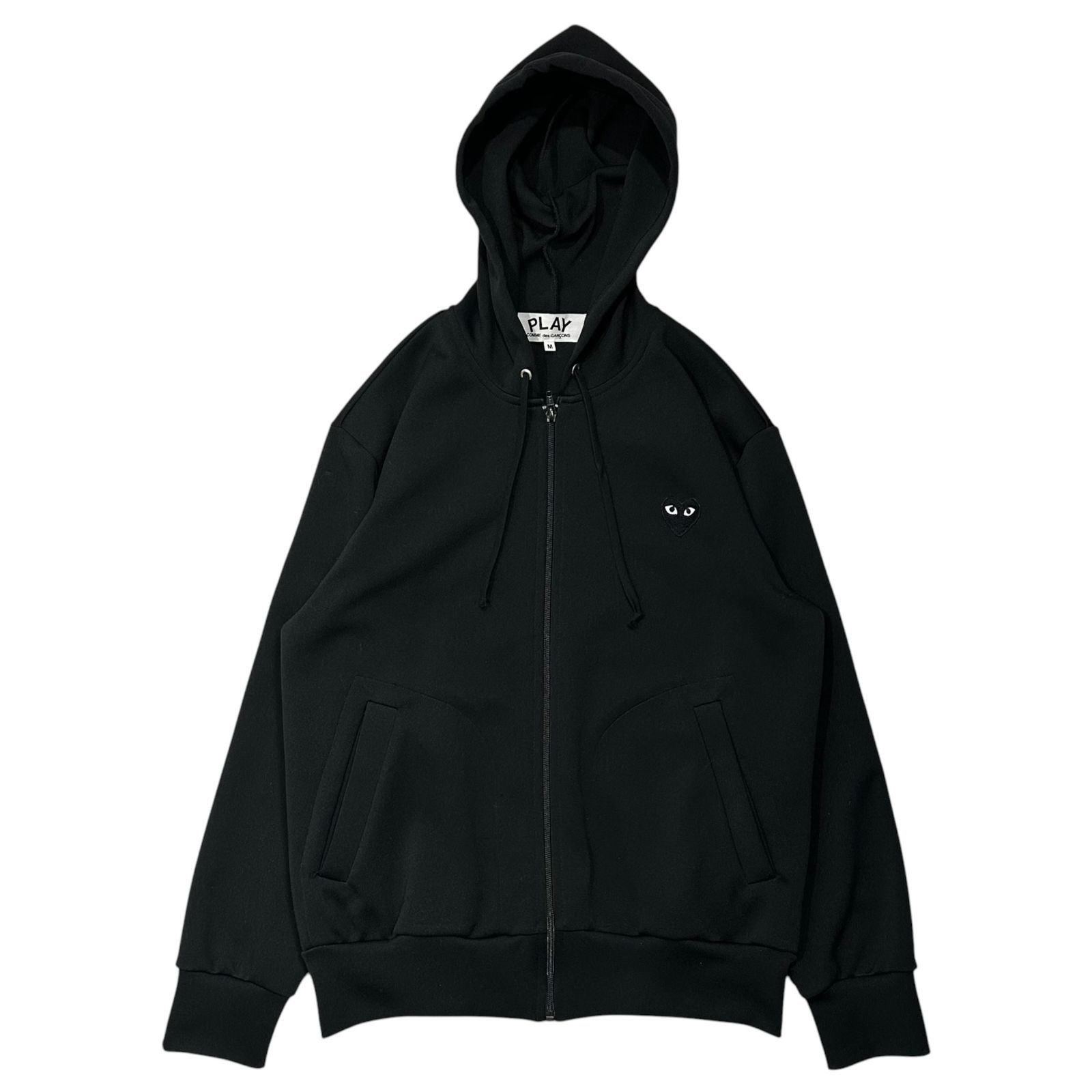 PLAY COMME des GARCONS(プレイコムデギャルソン) 2019SS Jersey Back Print Zip-up Hoodie ジャージ バックプリント ジップアップ フーディ パーカー AZ-T254 M ブラック AD2018/10
