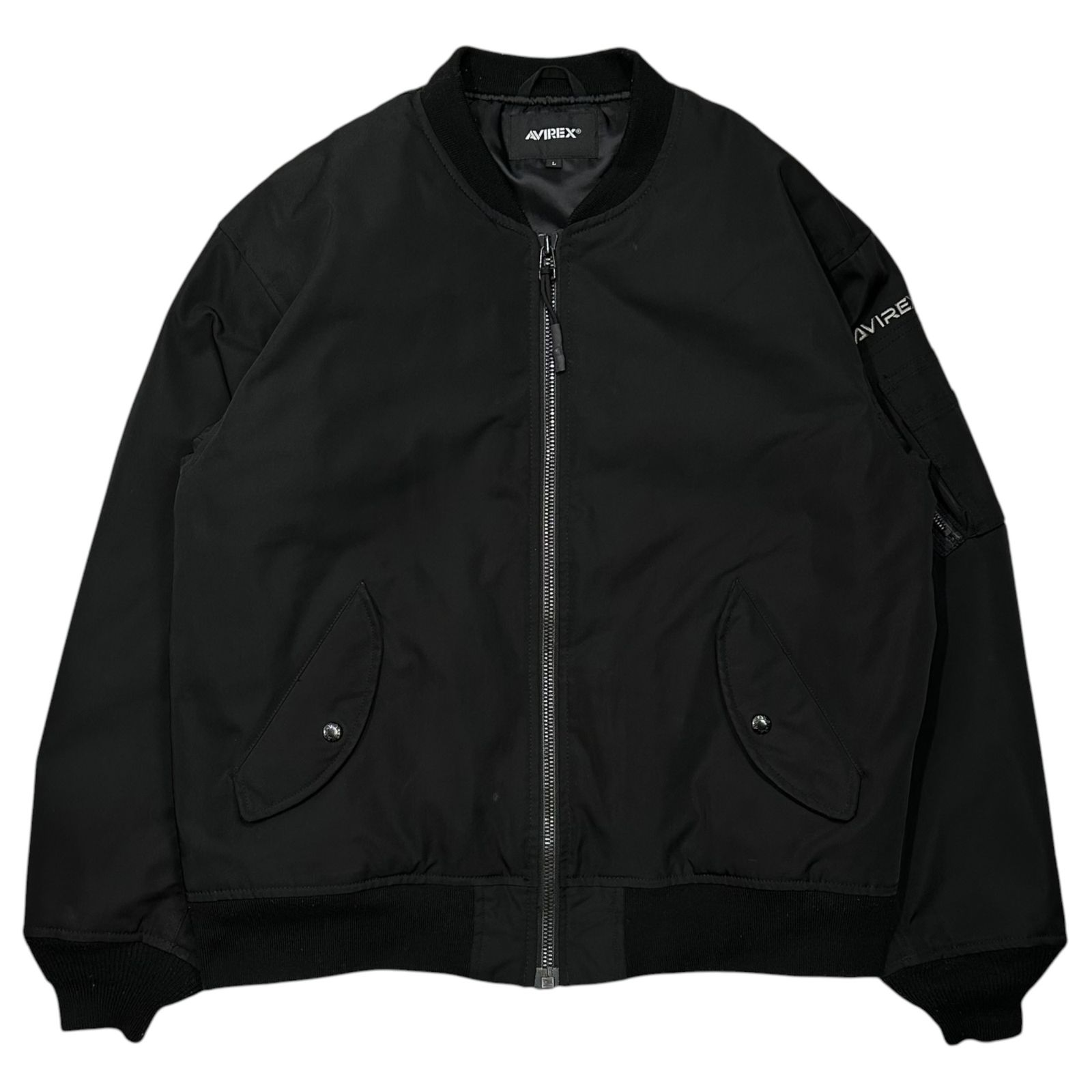AVIREX(アヴィレックス) Padded Oversized MA-1 Flight Jacket 中綿入り ビッグ MA-1 フライト ジャケット 6112176 L ブラック