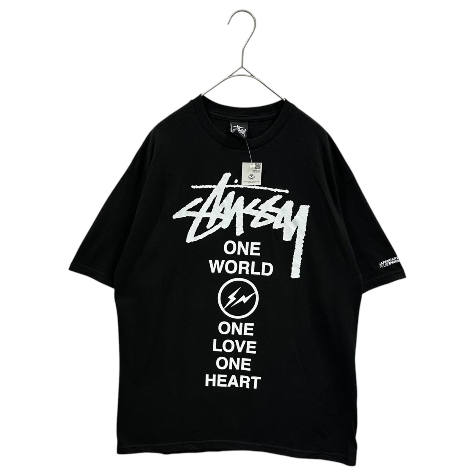 STUSSY×FRAGMENT DESIGN(ステューシー×フラグメントデザイン) 2011's ONE WORLD ONE HEART TEE チャリティー Tシャツ M ブラック ロゴ コラボ