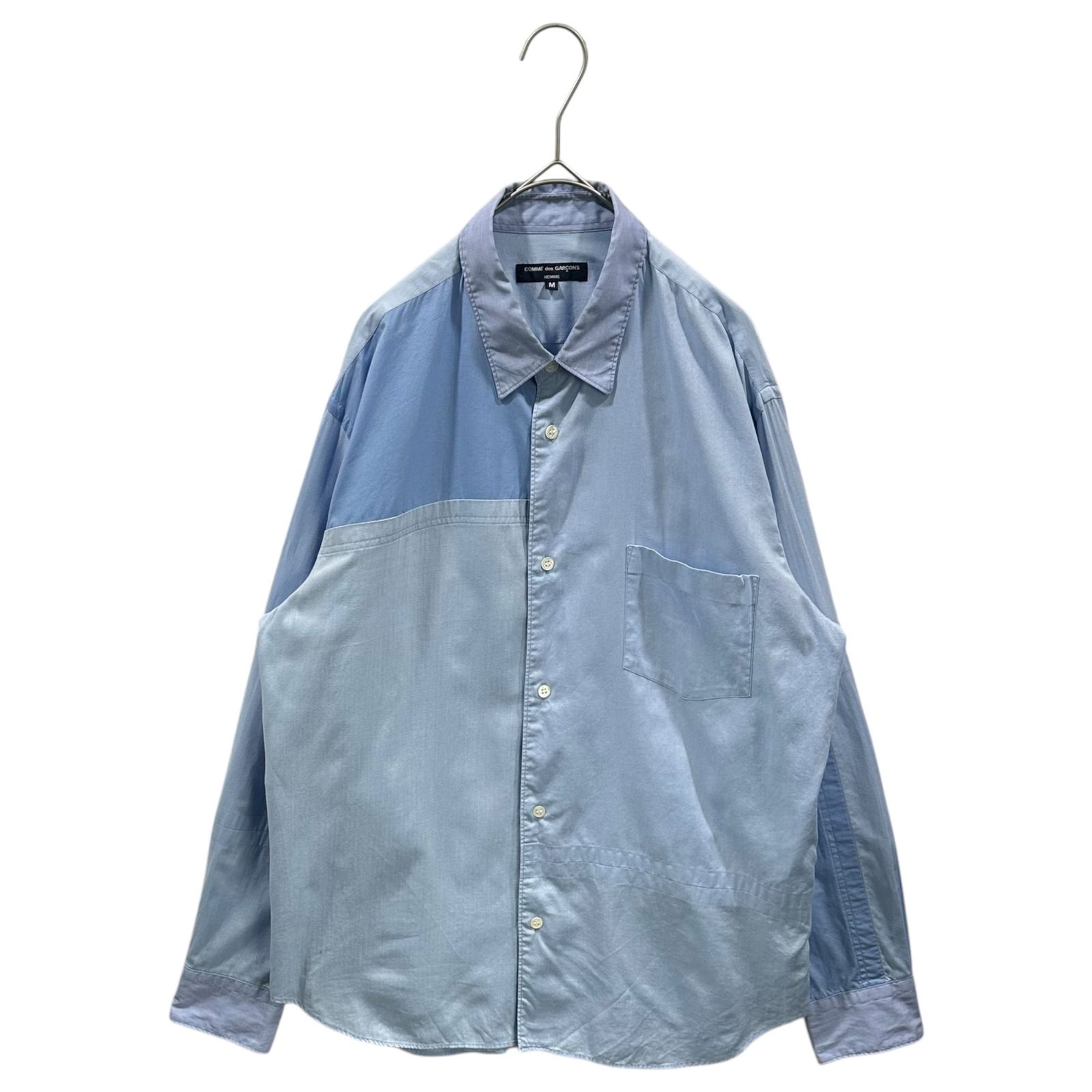 COMME des GARCONS HOMME(コムデギャルソンオム) 20AW Panel-Switch Cotton L/S Shirt パネル 切替 コットン 長袖 シャツ HF-B007 M ライトブルー AD2020 10,640円