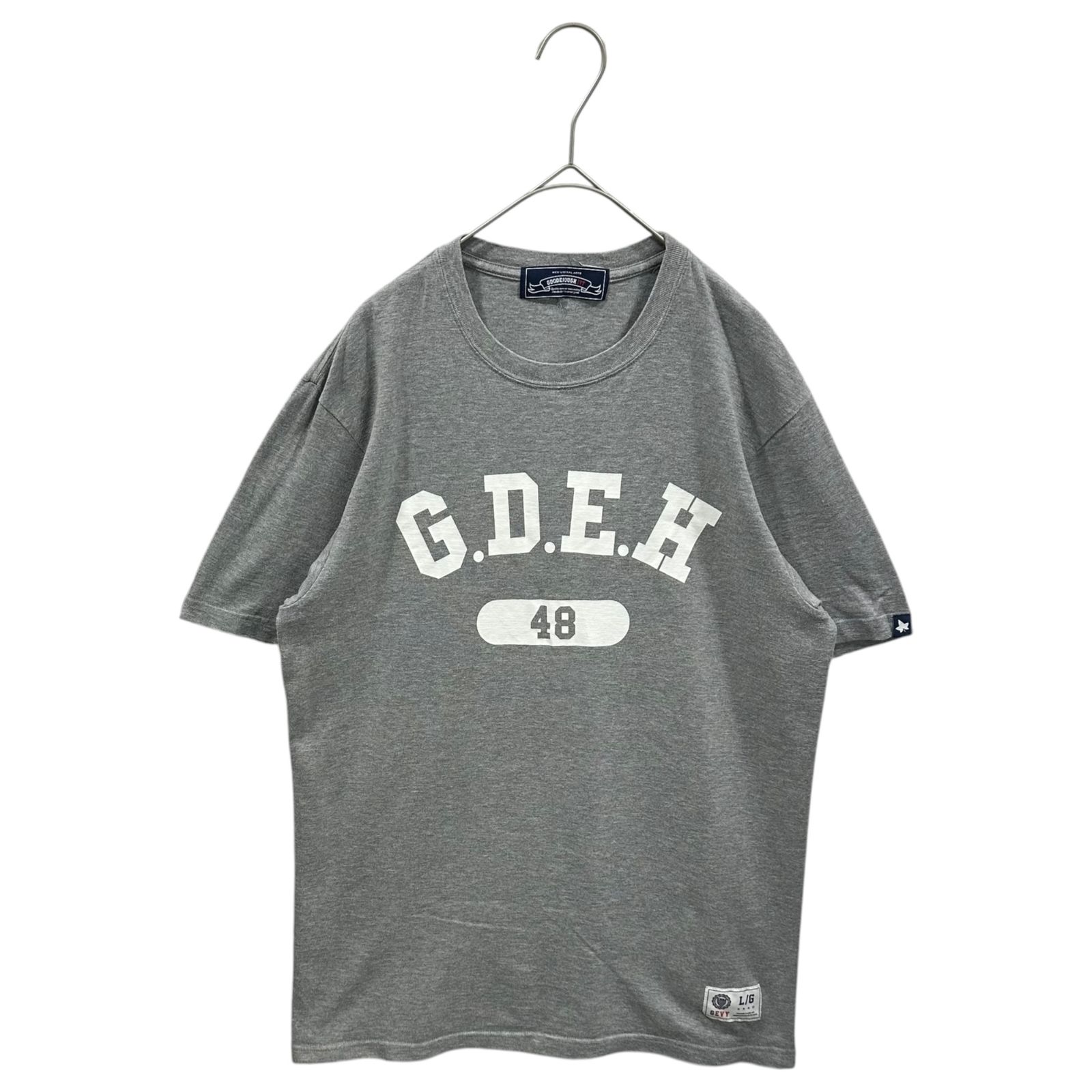 GOODENOUGH IVY(グッドイナフアイビー) College Logo Print S/S T-Shirt カレッジ ロゴ プリント 半袖 Tシャツ L グレー×ホワイト