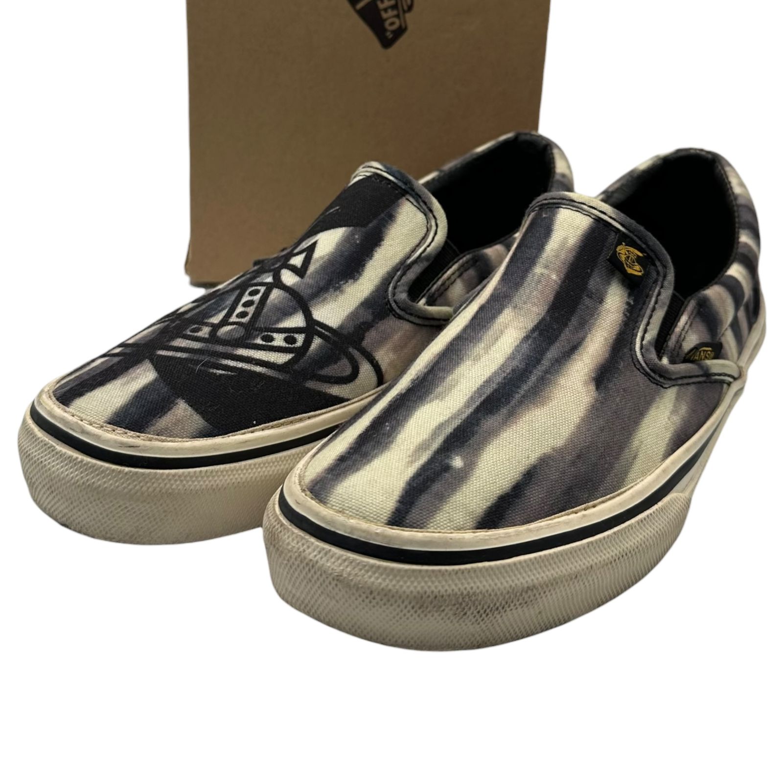 Vivienne Westwood ANGLOMANIA×VANS(ヴィヴィアンウエストウッドアングロマニア×バンズ) Anarchy Stripe Orb Logo Slip-on Shoes アナーキー ストライプ オーブロゴ スリッポン