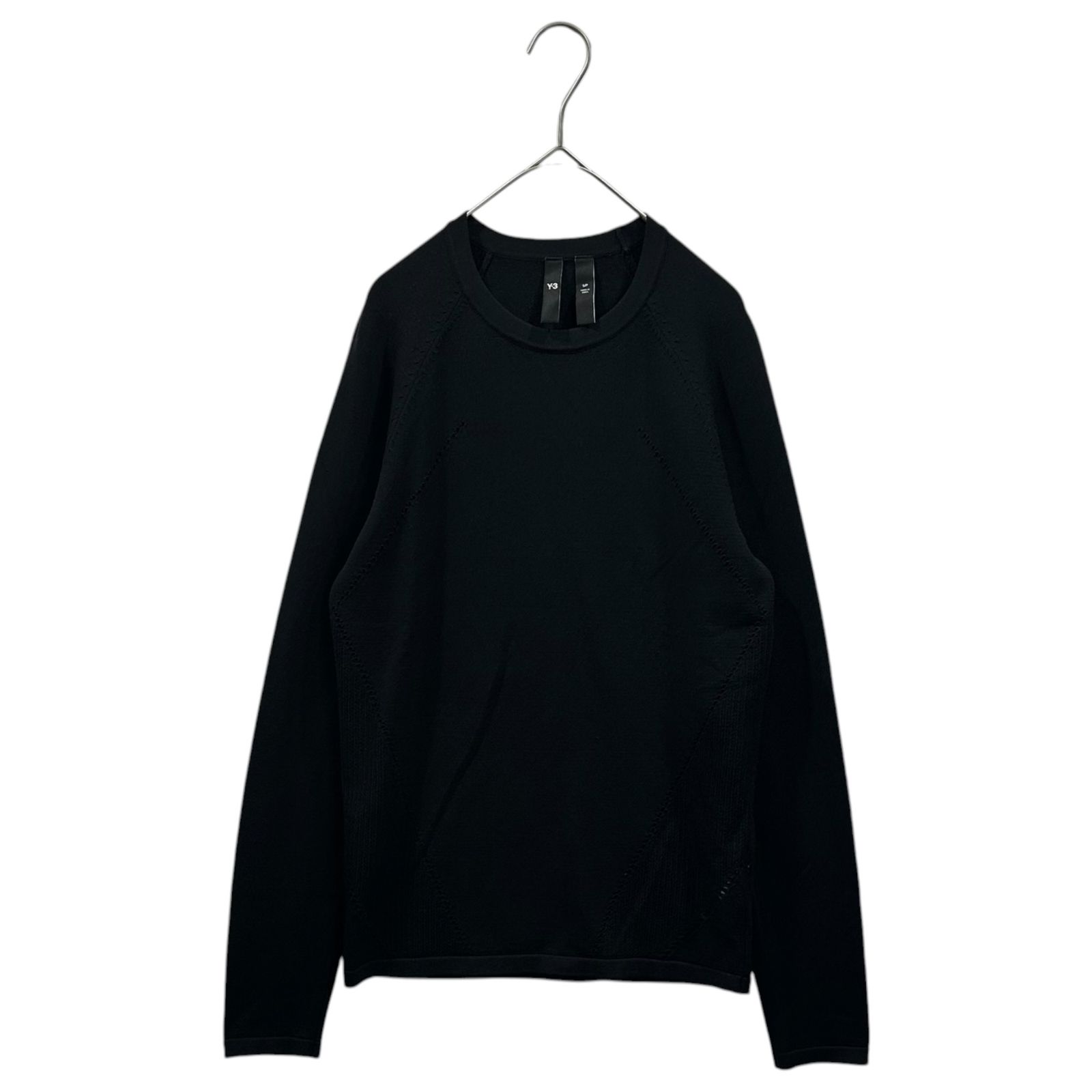 Y-3(ワイスリー) INGESAN KNIT CUT OUT TEE インゲサン ニット カットアウト 長袖 Tシャツ IJ9783 S ブラック